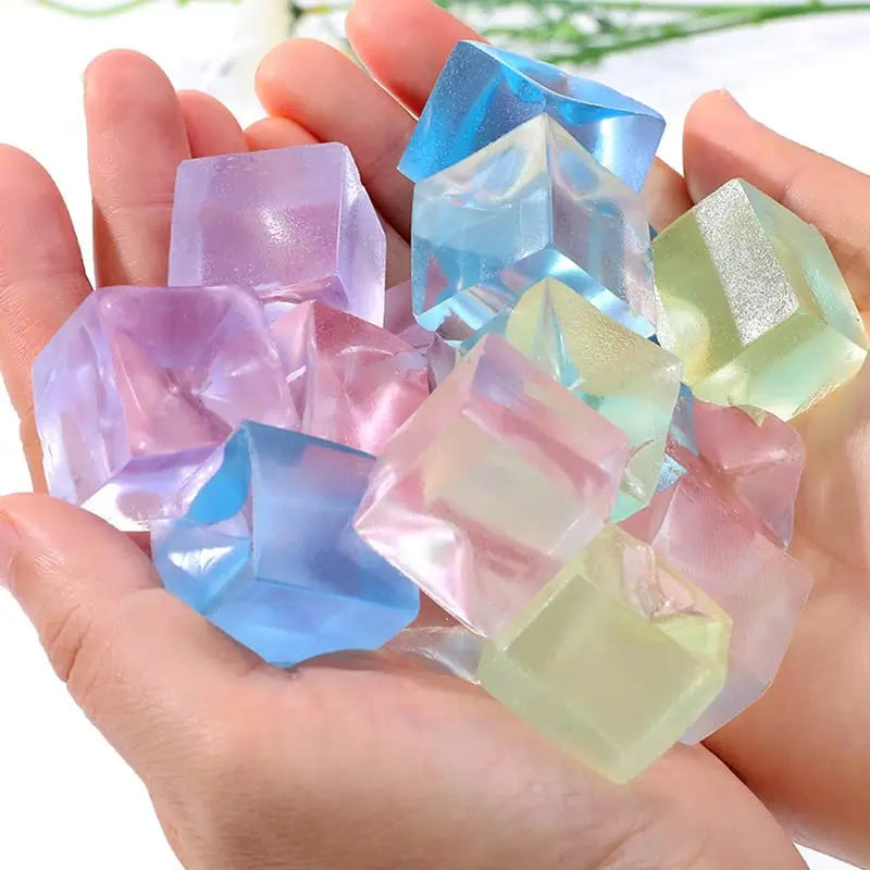 Square Ice Stress Ball | Soft Squishy Fidget Toy for ADHD and Autism Relief