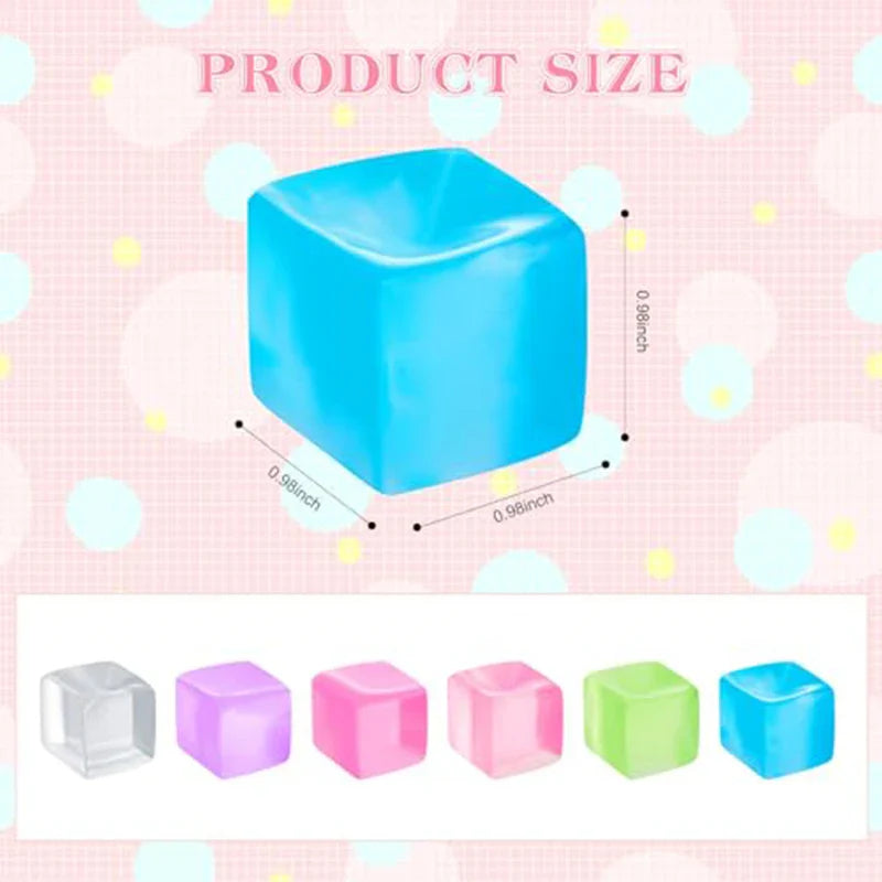 Square Ice Stress Ball | Soft Squishy Fidget Toy for ADHD and Autism Relief