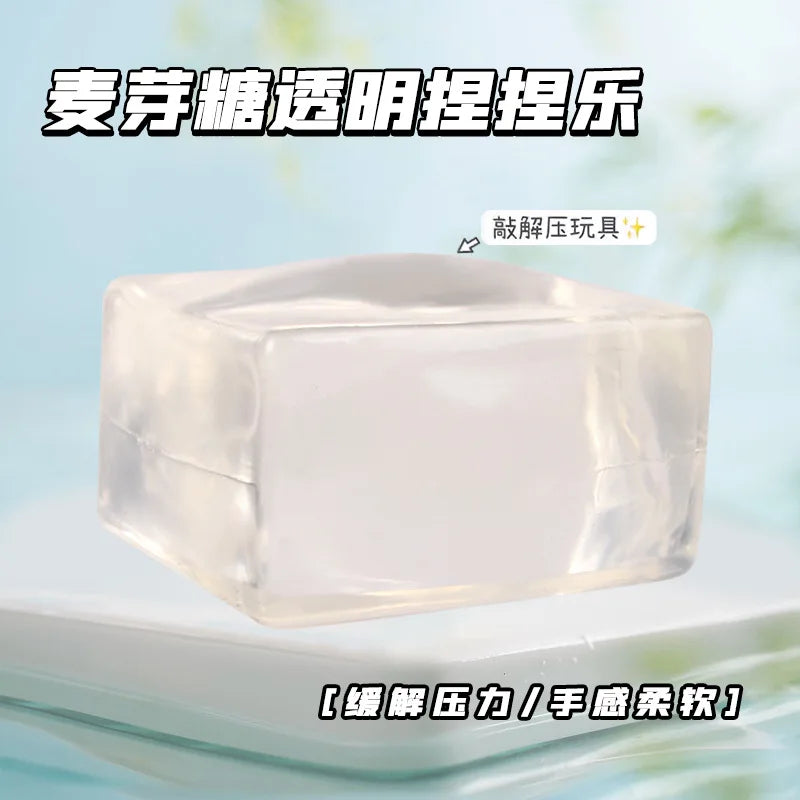 Transparent Ice Cube Squishy | Slow Rebound Sequins Maltose Stress Ball